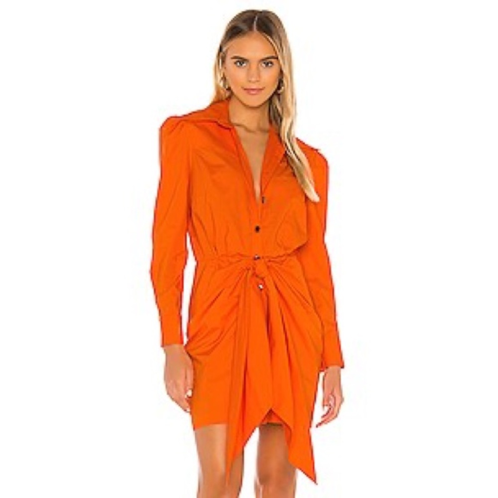 Orange Button-Up Dress